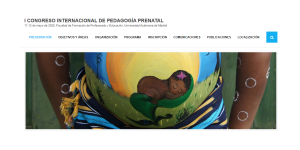 Página inicio web I Congreso Internacional de Pedagogía Prenatal