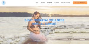 Página de inicio de la web de la Cumbre Virtual de Bienestar Prenatal, organizada por Prenatal Alliance